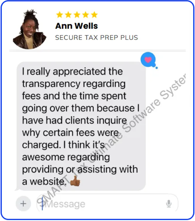 Testimonial from Ann Wells, Secure Tax Prep Plus